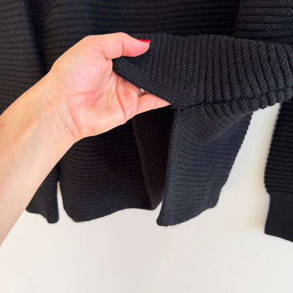 Athleta Merino Wool Lodge Mock Neck Chunky Knit Sweater Black XL - Picture 5 of 8